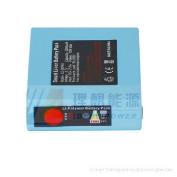 3.7v 3000mah Temperature Adjustable Heated Sock Battery Pack With Led Display